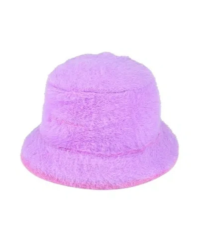 Jacquemus Two-color Woolen Knitted Cap In Purple