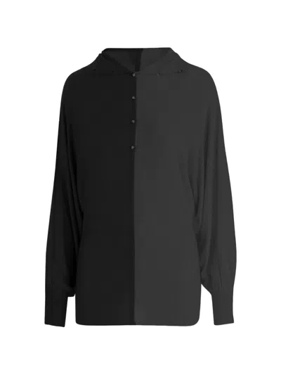 Jacquemus Two-tone Buttoned Sweater In Black