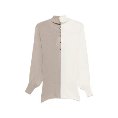 Jacquemus Two-tone Draped Top In Multi
