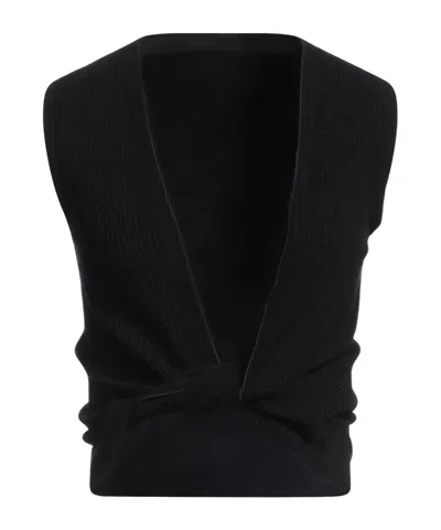 Jacquemus Two-tone Knit Top In Black