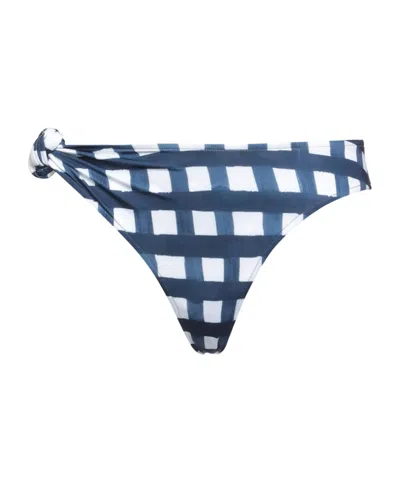 Jacquemus Two-tone Plaid Bikini Bottoms In Blue
