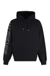 Jacquemus Hooded Typo Sweatshirt With Logoed Sleeve In Black