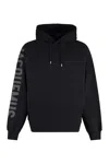 Jacquemus Hooded Typo Sweatshirt With Logoed Sleeve In Black
