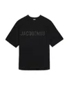 Jacquemus 'le T-shirt Typo' Black Crewneck T-shirt With Logo Lettering On The Front In Black