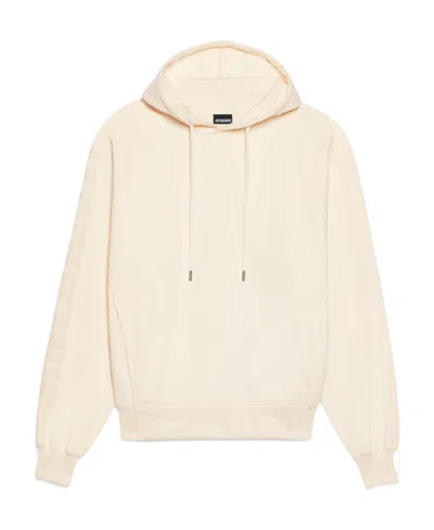 Jacquemus Typo Drawstring Hoodie In White