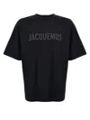 Jacquemus Relaxed Fit Black T-shirt With Tonal Logo