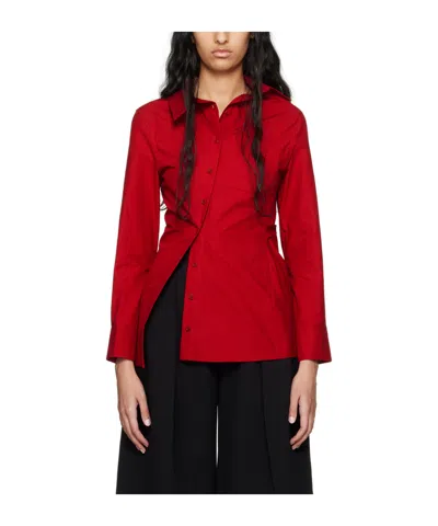Jacquemus Unsymmetrical Structure Shirt In Red