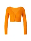 Jacquemus V-neck Cropped Knitwear Button Detail In Orange