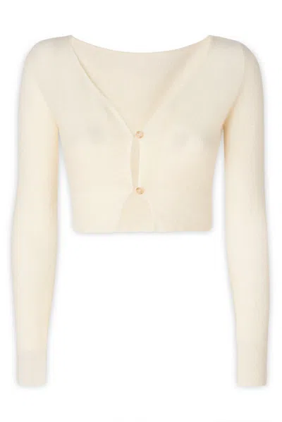 JACQUEMUS V-NECK BUTTONED CROPPED CARDIGAN