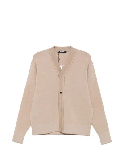 Jacquemus V-neck Cardigan With Buttons In Brown