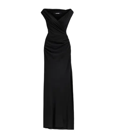 Jacquemus La Robe Rita Longue Gown In Black