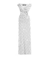 Jacquemus Rita Draped Gathered Polka-dot Crepe De Chine Maxi Dress In White