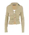 Jacquemus V-neck Long-sleeve Cardigan In Nude