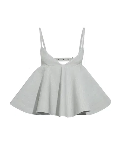 Jacquemus Le Haut Vela Peplum Top In Grey
