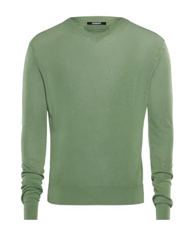 Jacquemus V-neck Sweater In Green