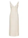 Jacquemus Valérie Frayed Midi Dress In Neutral