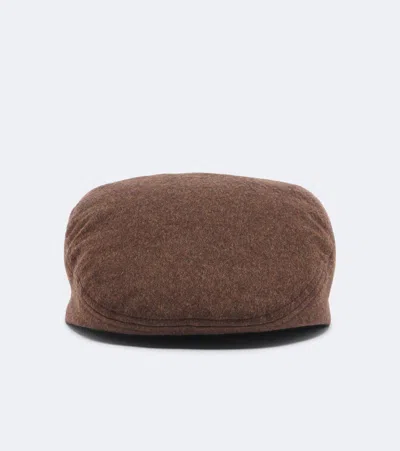 Jacquemus Valérie Virgin Wool Flat Cap In Brown