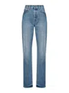 Jacquemus Le Haut De Nimes Distressed High-rise Straight-leg Jeans In Blue