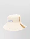 Jacquemus Vela Pleated Wide Brim Hat In Neutrals