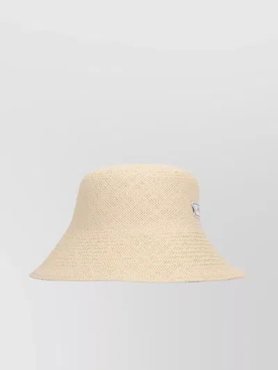 Jacquemus Vela Textured Finish Wide Brim Hat In Neutral