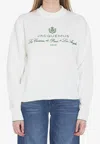 Jacquemus White Sweater With Logo Embroidered On The Front And Short Design In Cotton Woman