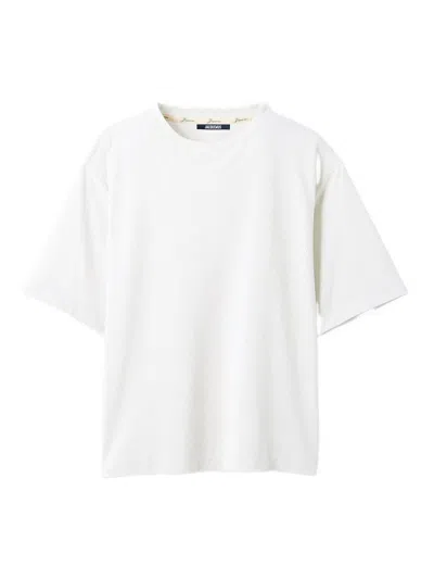 Jacquemus Ventadou T-shirt In Paper-effect Jersey In White