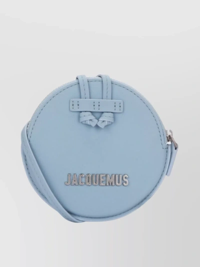 Jacquemus Versatile Circular Handle Bag With Adjustable Strap In Blue