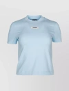 Jacquemus Versatile Ribbed Collar Crew Neck Short Sleeve Top In Blue