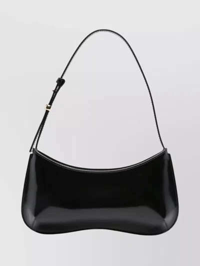 Jacquemus Versatile Shoulder Bag Adjustable Strap Smooth Finish In Black
