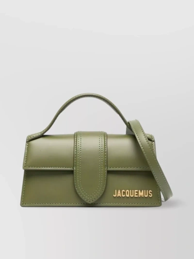 Jacquemus Versatile Single Strap Shoulder Bag With Foldover Top In Green