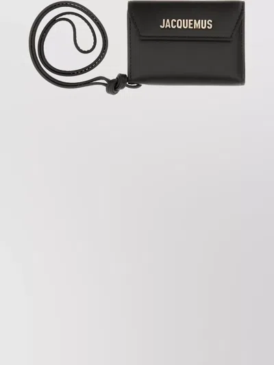 Jacquemus Versatile Wallet And Cardholder Detachable Strap In Black