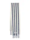 Jacquemus Vertical Striped Scarf With Fringed Ends In White