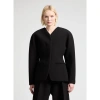 Jacquemus La Veste Ovalo Cady Collarless Jacket In Black