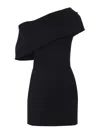 Jacquemus One Shoulder Mini Dress With Asymmetric Neckline In Black