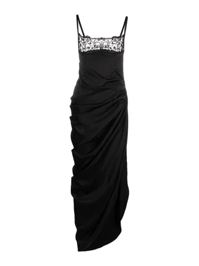 Jacquemus La Saudade Longue Brodu00e9e Dress In Black