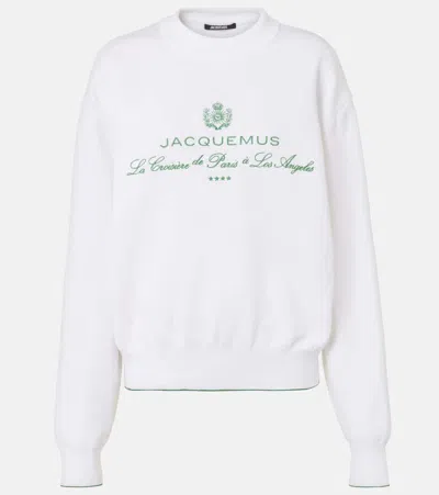 JACQUEMUS VINCE EMBROIDERED COTTON-BLEND SWEATSHIRT