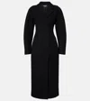 Jacquemus Womens Black Curvo Notch-lapels Wool Coat In Black