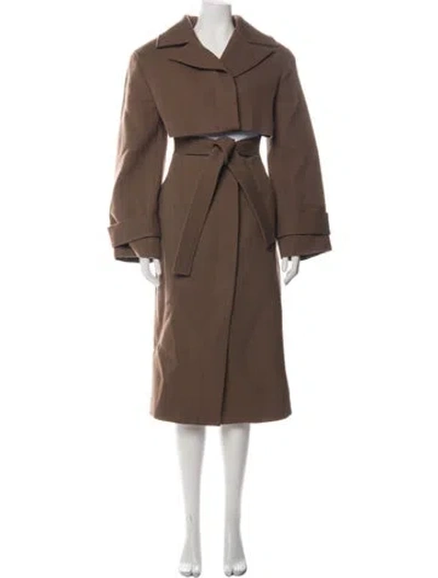 Pre-owned Jacquemus Virgin Wool Coat In Brown