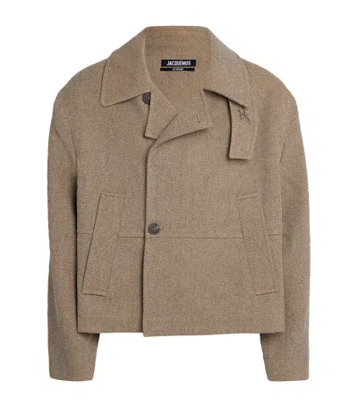 Jacquemus Virgin Wool-cotton Jacket In Neutral