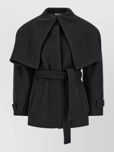 Jacquemus Virgin Wool Fitted Jacket In Black