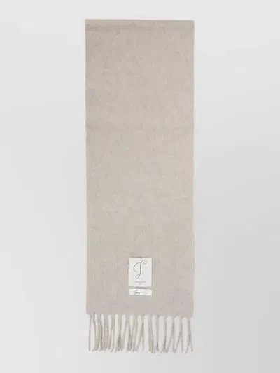 Jacquemus Virgin Wool Fringed Scarf In Neutral