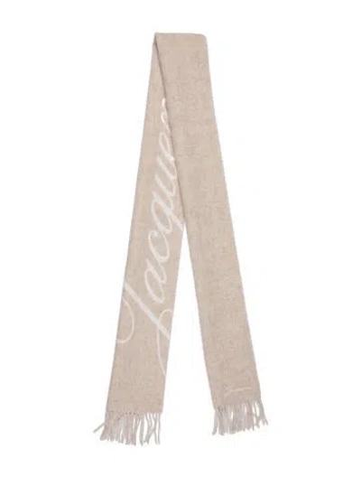 Pre-owned Jacquemus Virgin Wool Graphic Print Scarf In Neutrals
