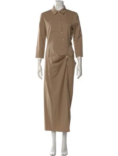 Pre-owned Jacquemus Virgin Wool Long Dress In Brown