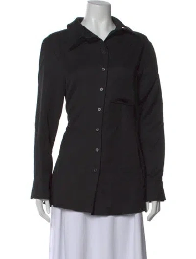Pre-owned Jacquemus Virgin Wool Long Sleeve Button-up Top W/ Tags In Black