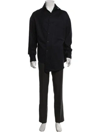 Pre-owned Jacquemus Virgin Wool Long Sleeve Dress Shirt In Black