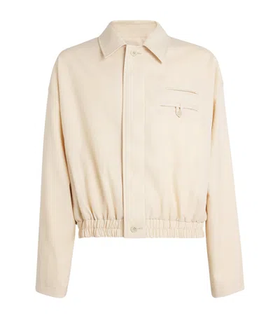 Jacquemus Virgin Wool Melao Cropped Jacket In Neutrals