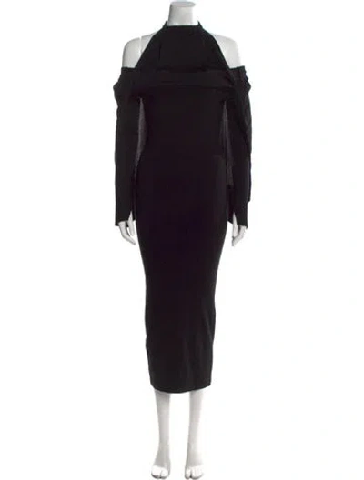 Pre-owned Jacquemus Virgin Wool Midi Length Dress In Black