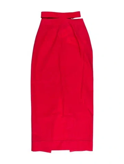 Pre-owned Jacquemus Virgin Wool Midi Length Skirt In Orange