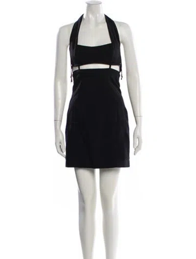 Pre-owned Jacquemus Virgin Wool Mini Dress In Black