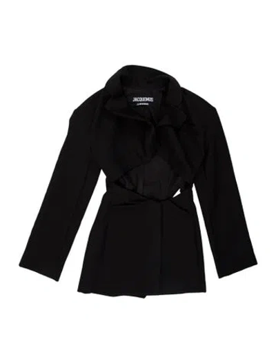 Pre-owned Jacquemus Virgin Wool Mini Dress In Black